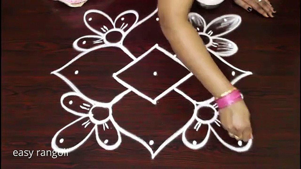 beautiful rangoli designs   new kolam with 5 dots   latest easy small muggulu