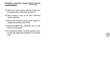 Sıradışı Analiz Yayınları TYT 5. Deneme Sınavı - Türkçe 5. Soru