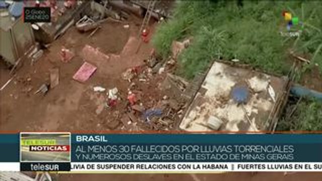 Fuertes lluvias en Brasil causan 30 muertes y daños por inundaciones