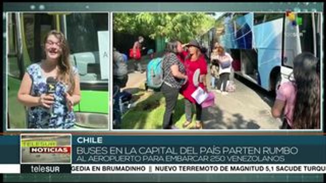 Chile: autobuses trasladan a 250 venezolanos que volverán a su país