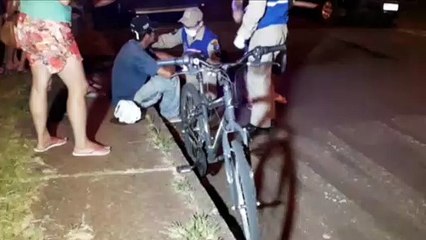 Ciclista é socorrido em acidente no Bairro Universitário