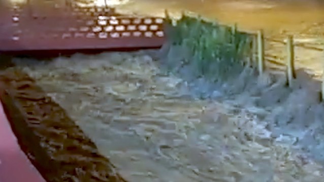 Rushing water threatens to wash away everything