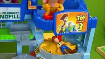 Funny Toy Story Stories for Kids Imaginext Toys Landfill Pizza Planet Playset Woody Bo Peep Set