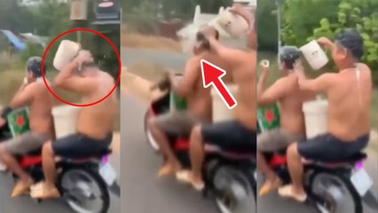 பைக்கில் உல்லாச குளியல்.. போலீசில் சிக்கிய இளைஞர்கள் | Two Men Take A Bath During Bike Ride
