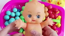Learn Colors Baby Doll Bath Time Nursery Rhymes Finger Song With Smiley Bubble Gum