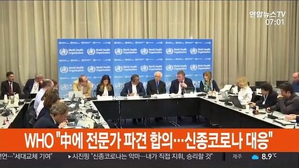 WHO "中에 전문가 파견 합의…신종코로나 대응"