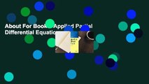 About For Books  Applied Partial Differential Equations Complete
