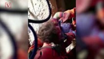Dramatic Footage Shows Turkish Rescue Workers Saving Woman And Child From Collapsed Building