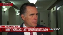 Mitt Romney: 'It's Increasingly Apparent' Senate Should Hear From John Bolton After New Book Revelations