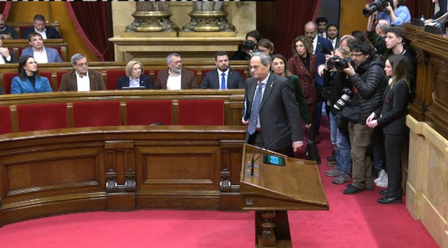 Pleno del Parlament de Catalunya con Torra inhabilitado