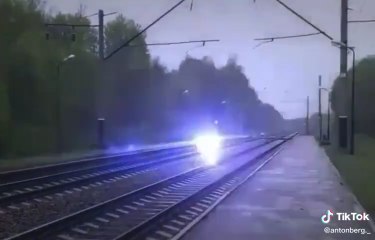 Magic ball crossed the rail line