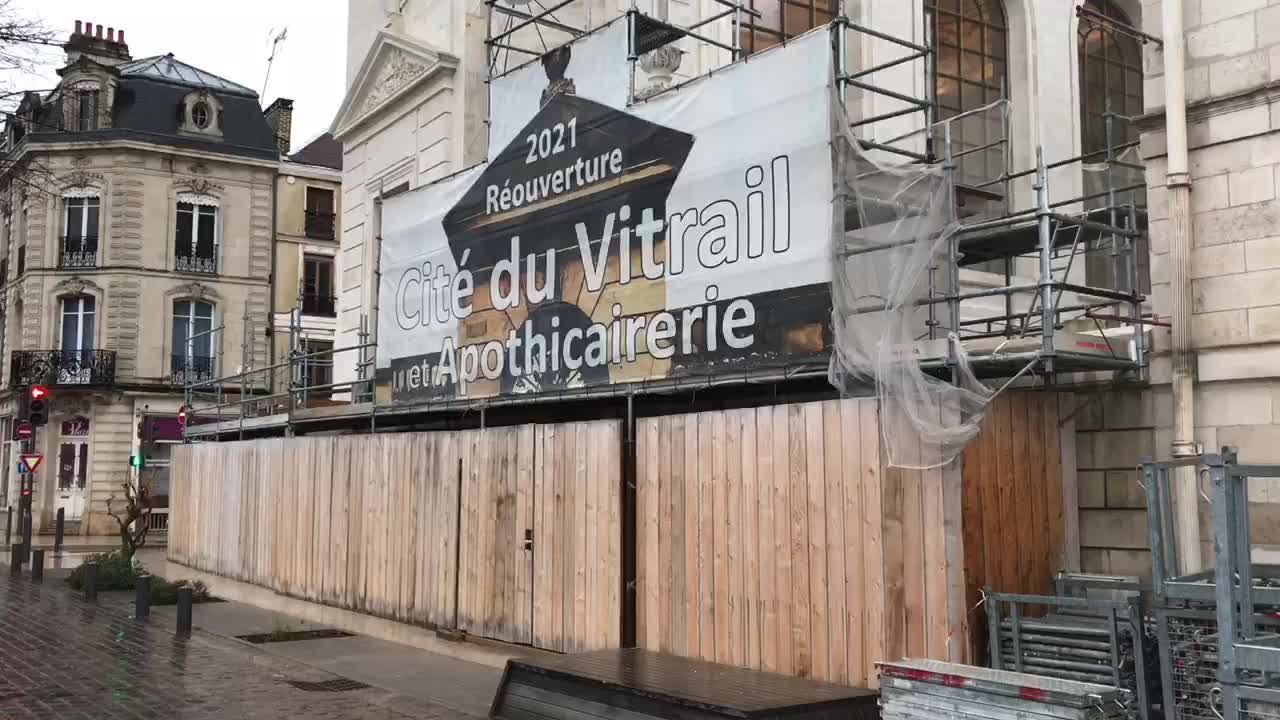 Travaux à la Cité du Vitrail à Troyes
