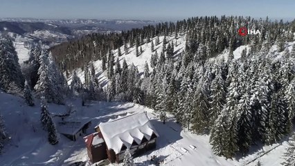 Karadeniz yaylaları kış mevsiminin tüm güzelliğini yansıtıyor