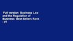 Full version  Business Law and the Regulation of Business  Best Sellers Rank : #1