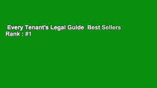 Every Tenant's Legal Guide  Best Sellers Rank : #1
