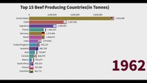 Top 15 Beef Producing Countries 1961-2014