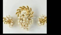 Stylish Gold And Pearl Stud Earrings And Gold Pendant Designs With Pearl
