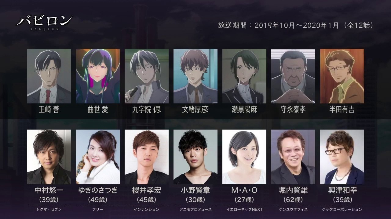 バビロンの声優さんたちは、こんな顔！