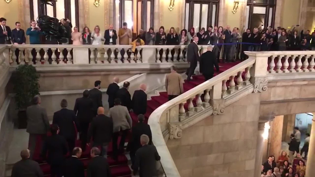 Junqueras, Turull, Romeva, Forn y Rull llegan al Parlament