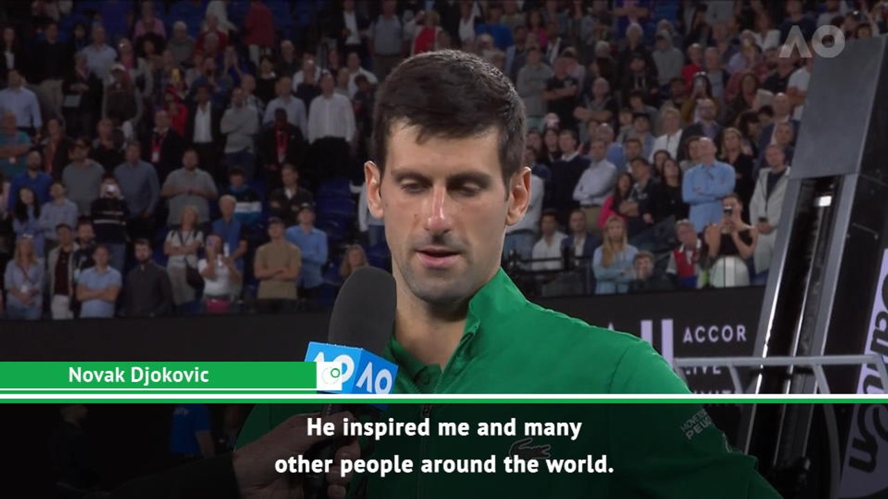 Djokovic fights back tears in tribute to Kobe Bryant
