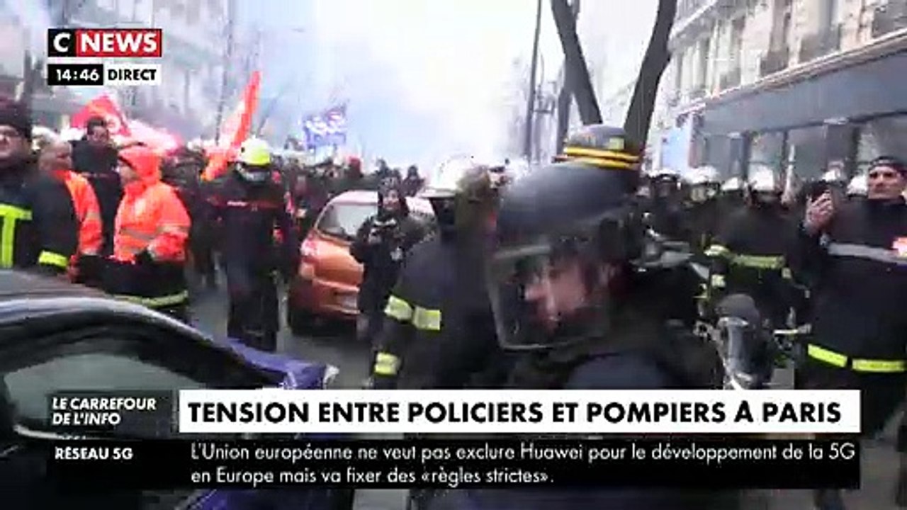 EN DIRECT - Manifestation de pompiers à Paris: Des tensions éclatent avec les forces de l’ordre dans le cortège - VIDEO