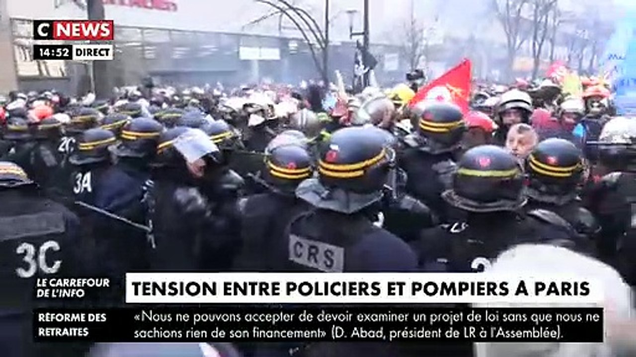 EN DIRECT - Manifestation de pompiers à Paris: Des tensions éclatent avec les forces de l’ordre dans le cortège - VIDEO