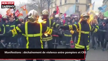 Manifestions : déchaînement de violence entre pompiers et CRS