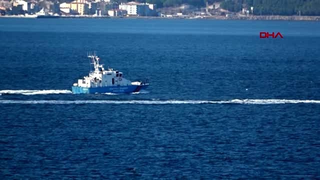 Çanakkale bulgar sahil güvenlik botu 'kavarna', çanakkale boğazı'ndan geçti