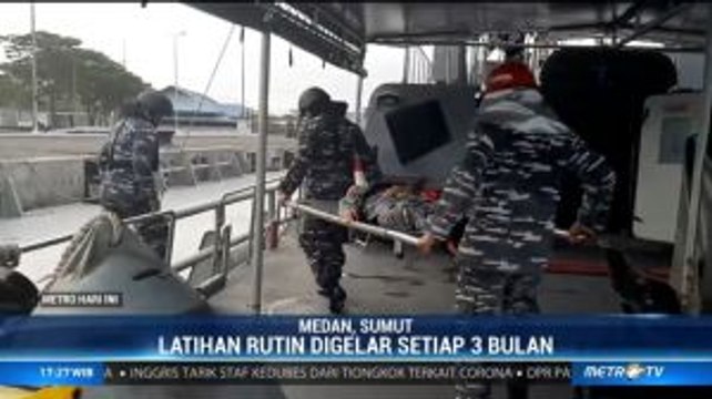 TNI Angkatan Laut Gelar Latihan Tempur di Perairan Belawan