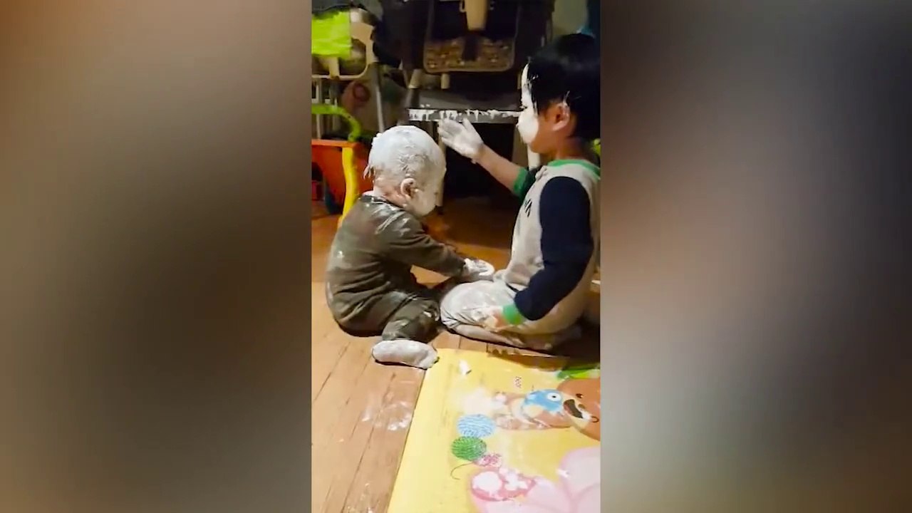Funny Baby and Big Brother