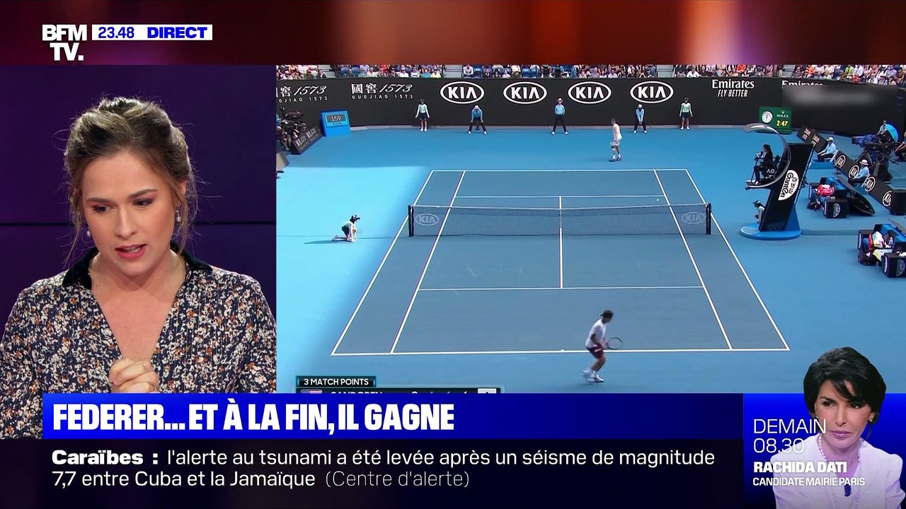 Roger Federer sauve sept balles de match et se qualifie pour les demies de l'Open d'Australie - 28/01