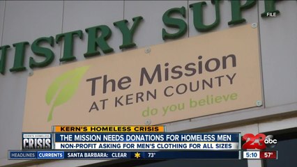 The Mission asking for donations for men