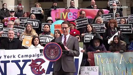 Protesters demand NYC stop investing in nuclear weapons