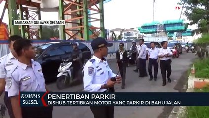 Dishub Tertibkan Motor Yang Parkir Di Bahu Jalan