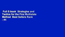 Full E-book  Strategies and Tactics for the Finz Multistate Method  Best Sellers Rank : #4