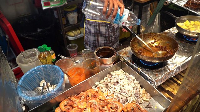 Spicy Shrimp and mixed seafood Thai Style(Kung Tang) | Thailand Street Food