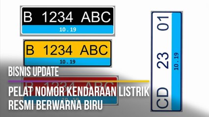Pelat Nomor Kendaraan Listrik Resmi Berwarna Biru