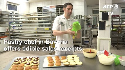 A pastry chef in Germany offers edible sales receipts