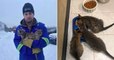 La vidéo d'un Canadien, sauvant trois chatons emprisonnés dans la glace, émeut la toile