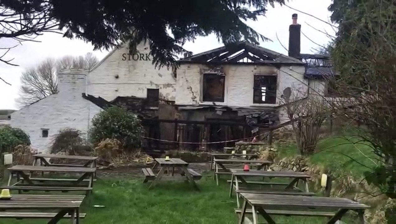 Condor Green pub Stork Inn fire aftermath