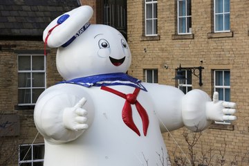 The giant Puft man appeared in Halifax ahead of the first  Hali-Con  in 2015