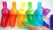 Baby Doll Learn Colors Bunny Molds Jelly Gummy Bath Time Bubble Gum Surprise Colors Clay Slime