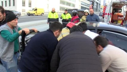 Kazada yaralandı, kendinden çok arabasını düşündü