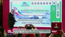 López Obrador revela diseño del boleto para rifa de avión presidencial