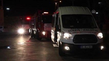 Samsun İtfaiyesi Elazığ'da kurulan çadır kentler için ekip gönderdi