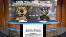 Jornal engraçado do gato tom: Astronautas caçam pokémon na lua! [Frases e Poemas]