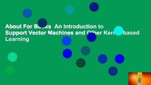 About For Books  An Introduction to Support Vector Machines and Other Kernel-based Learning