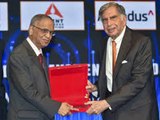 Infosys co founder NR Narayana Murthy touches Ratan Tata feet at an event in Mumbai | Ratan | Murthy