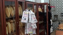 Van erciş'te ekmek fırınında 'askıda gazete' uygulaması
