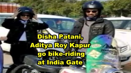 Disha Patani, Aditya Roy Kapur go bike-riding at India Gate